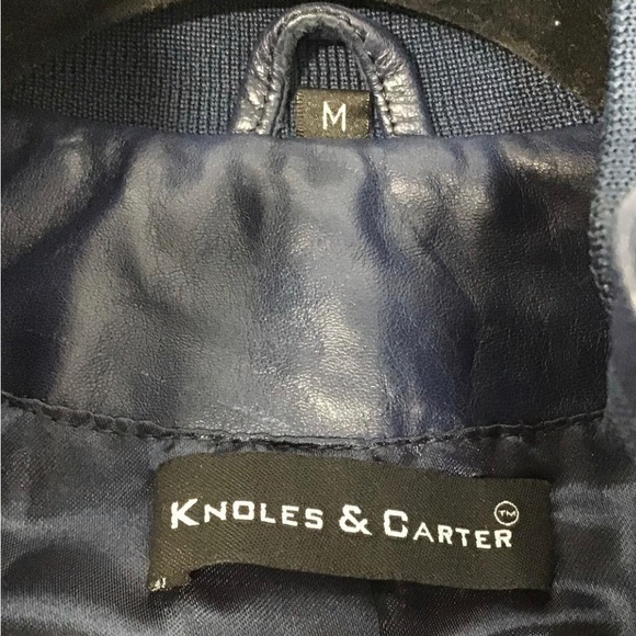 Mens Blue Knoles & Carter Lambskin Jacket Size Medium NWT - Picture 4 of 5